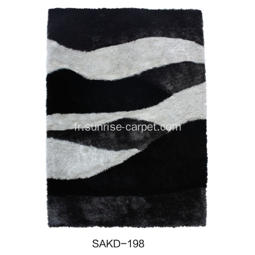 Tapis 100% Polyester Soie Shaggy avec motif 1200D